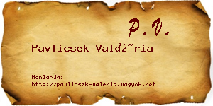 Pavlicsek Valéria névjegykártya