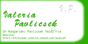 valeria pavlicsek business card